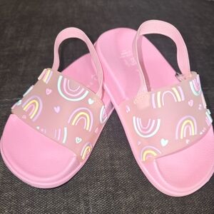 Primark Kids Pink Sandals with Rainbow Design